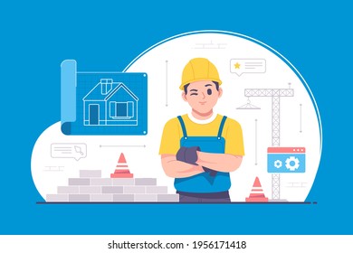 construction and civil engineer concept illustration