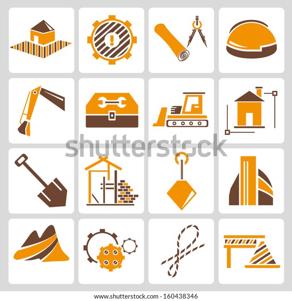 Construction Civil Engineering Icons: vetor stock (livre de direitos ...