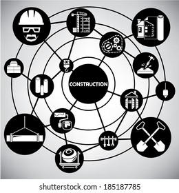 construction and civil engineering network, info graphic