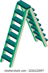 construction climbing ladder illustration in 3D isometric style isolated on background