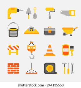 construction color icons on white background