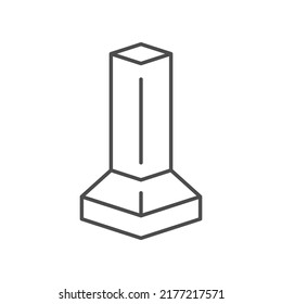 Icono de esquema de línea de columna de construcción