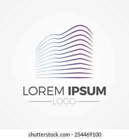 Construction company concept vector logo design template. Creative business symbol. Building abstract icon. Corporate sign.