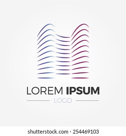 Construction company concept vector logo design template. Creative business symbol. Building abstract icon. Corporate sign.