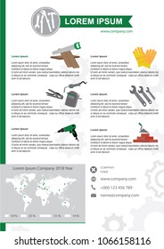 Construction company document design. Vector illustration.