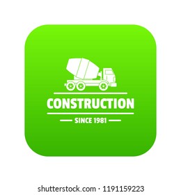 Construction company icon green vector isolated on white background