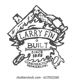 Construction Company Label and Badges. Vector illustration