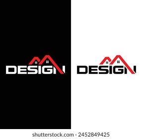 Construction Company Logo Design. Real Estate Vector Logo Design Template Red and Black