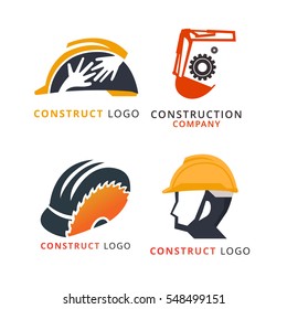 construction company logo, labels and badges. Vector 