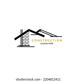 Construction company logo. Vector graphics