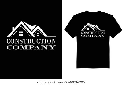 projeto de vetor de t-shirt da empresa de construção 