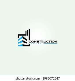 Construction company vector logo design.