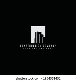 Ilustración de vectores de diseño de logotipo de empresa de construcción