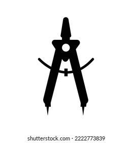 Construction compass tool icon | Black Vector illustration |