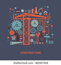 Construction concept design on clean background,vector
