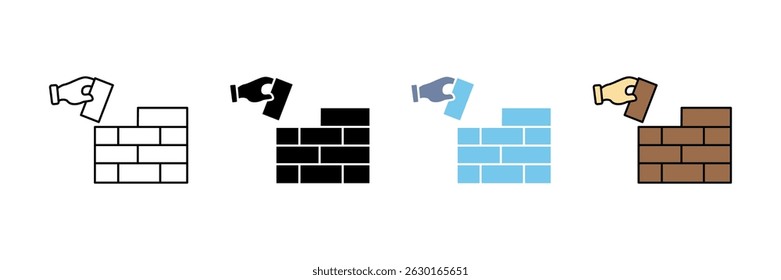 Icono de línea de concepto de construcción. Ilustración de elemento simple.