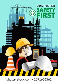 construction concept, silhouette background, Building under Construction site