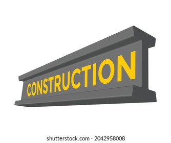 construction concept, steel beam, vector illustration