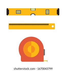 Construction concept tools all of tools supplies for house repair builder on white background vector illustration