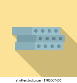 Construction concrete block icon. Flat illustration of construction concrete block vector icon for web design