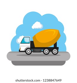 construction concrete mixer vehicle icon