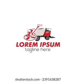 Construction concrete Power trowel logo design isolated vector template illustration