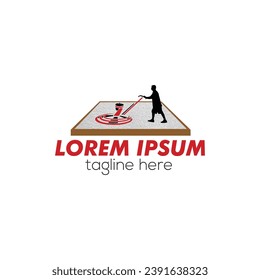 Construction concrete Power trowel logo design isolated vector template illustration