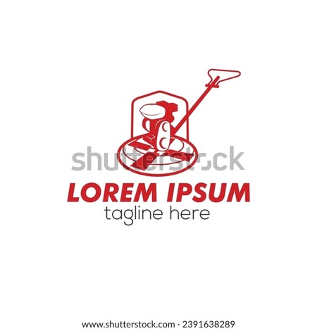Construction concrete Power trowel logo design isolated vector template illustration