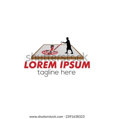 Construction concrete Power trowel logo design isolated vector template illustration