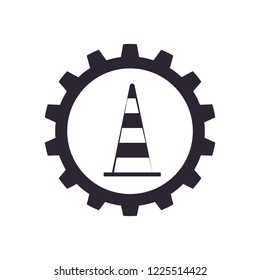 construction cone with gear