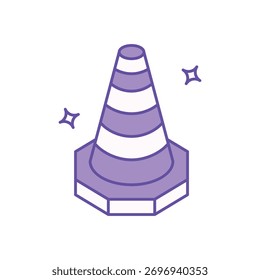 Construcción Icono de cono de Ilustración vectorial limpia y moderna