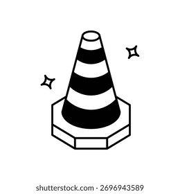 Construcción Icono de cono de Ilustración vectorial limpia y moderna
