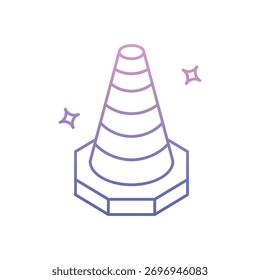 Construcción Icono de cono de Ilustración vectorial limpia y moderna