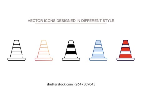 Diseño de icono de cono de construcción con fondo blanco