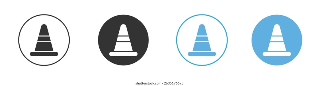Construction cone icon Editable flat style, illustration icons