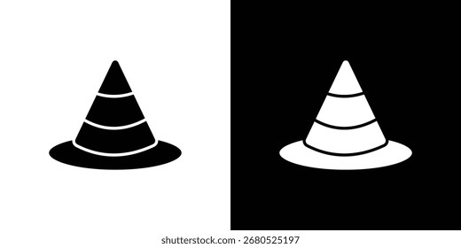 Construction cone icon. flat and line style collection.