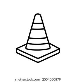 Construction cone icon isolated on white background