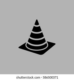 Construction Cone Icon. Isolated on gray background