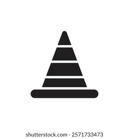 Construction cone icon Line Art Logo set