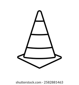 Construction cone icon logo sign set vector outline