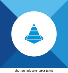 Construction Cone Icon On Blue Background. Eps-10.