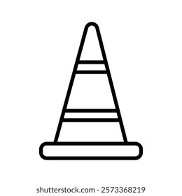 Construction cone icon Outline thin set