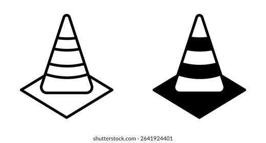 Construction cone Icon set. Symbol isolated on white background. vector illustration.