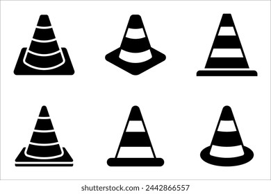 Construction cone icon set, vector illustration design. Tools collection. on white background.