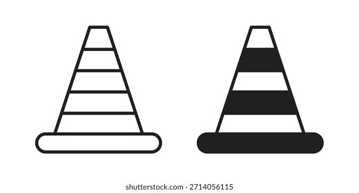 Construction cone icon silhouette vector designs. Editable Strokes