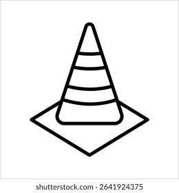 Construction cone Icon. Symbol isolated on white background. vector illustration.