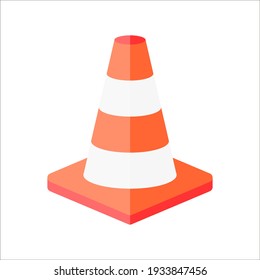 Construction cone icon, vector illustration design. Tools collection. on white background. color editable