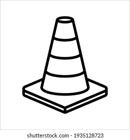 Construction cone icon, vector illustration design. Tools collection. on white background. color editable