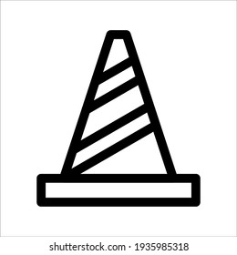 Construction cone icon, vector illustration design. Tools collection. on white background. color editable