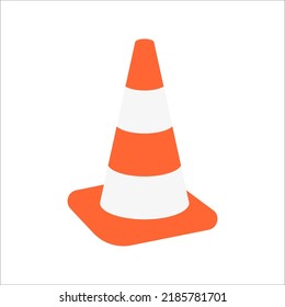 Construction cone icon, vector illustration design. Tools collection. on white background. color editable